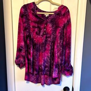 Avenue four Button pink and purple Blouse - Size 18